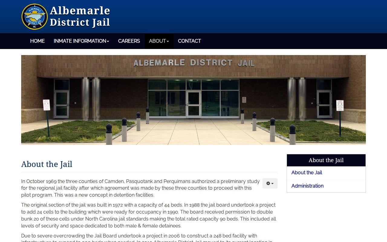 Albemarle District Jail regional release history for Perquimans County
