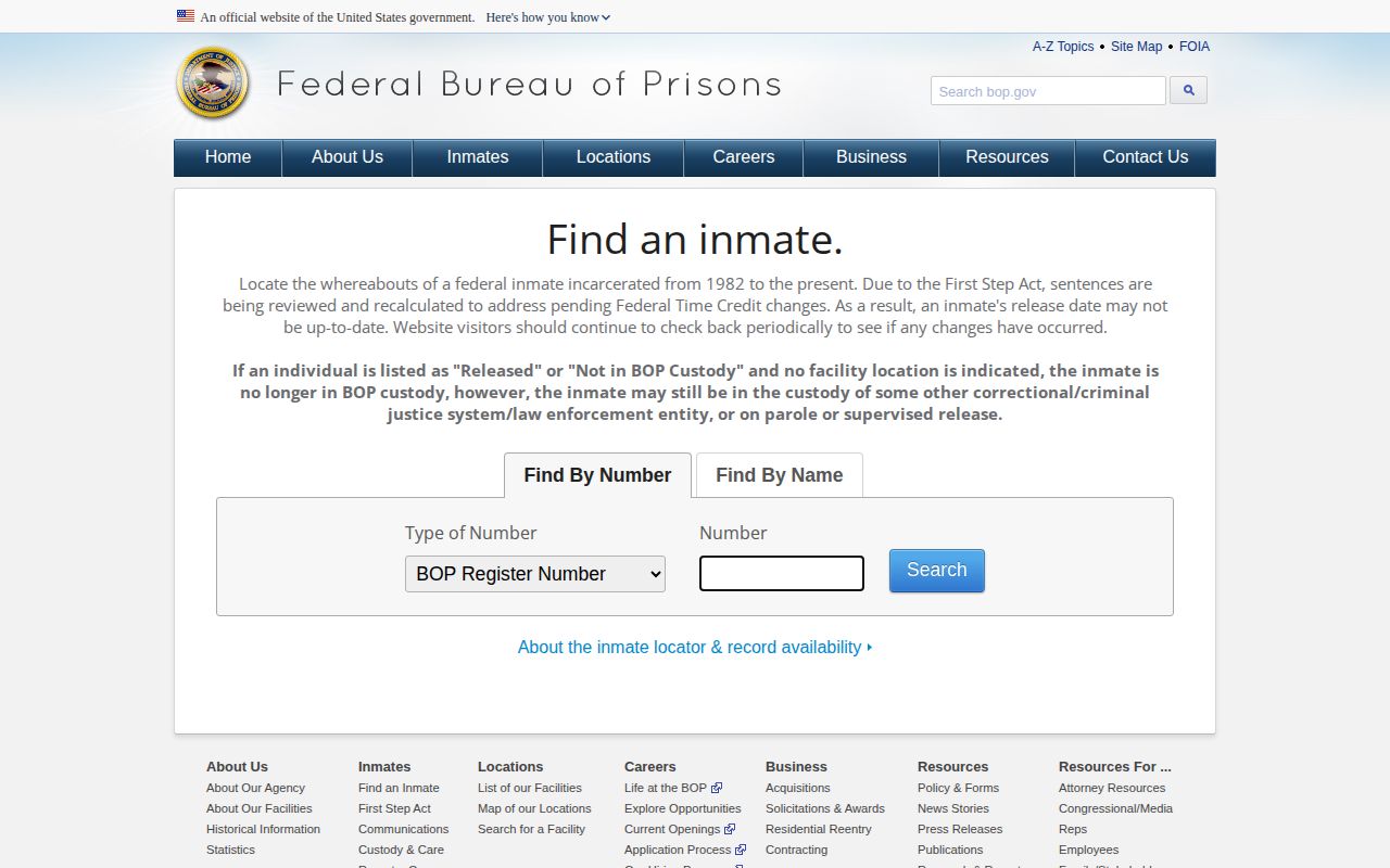 Federal Bureau of Prisons release lookup for a Perquimans County connection