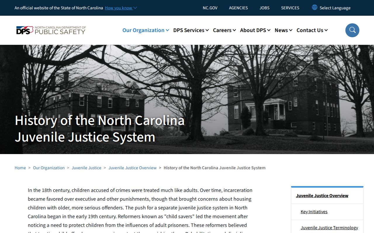 Perquimans Juvenile Detention Center reopening and restricted release record history
